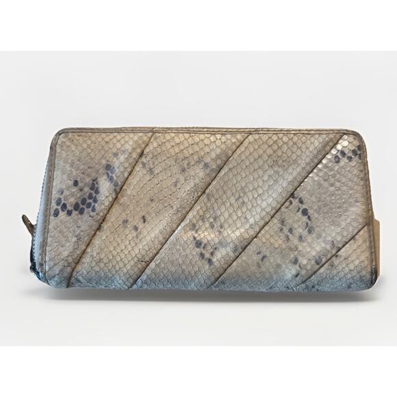 Vintage Coach Python Embossed Leather Accordion Wallet - Picture 3 of 6